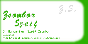 zsombor szeif business card